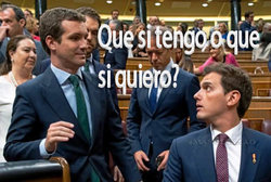 Casado, Rivera, Congreso, Trajes, Azul, corbata, dialogo, encuentro, polvo, blanco, farla, nar...jpg